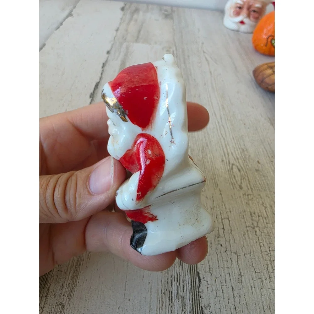 Vintage porcelain Japan Santa chair figurine Xmas decor village